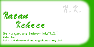 natan kehrer business card